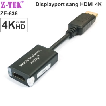 Displayport to HDMI adapter 4K 20Cm Z-TEK ZE-636 - Phụ Kiện Điện Tử Việt Nam