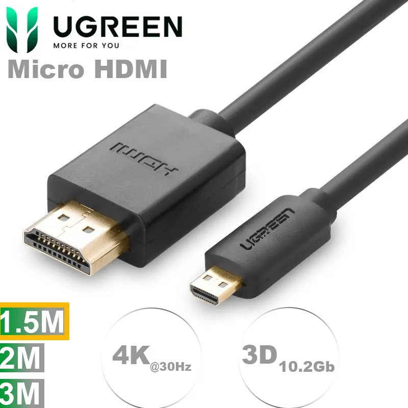 Cáp Micro HDMI to HDMI Ugreen v1.4 full HD 1080P 4k 2k dài 1.5m