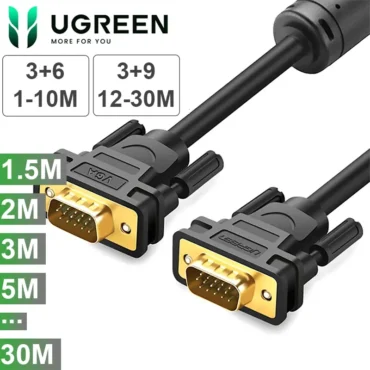 Cáp VGA Ugreen 3+9C cho màn hình, máy chiếu dài từ 1.5m đến 30m