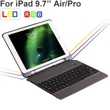 Bàn phím bao da Bluetooth cho iPad Air Air 2 Pro 9.7 New iPad 2018 có LED BOW T201D - Phụ Kiện Điện Tử Việt Nam