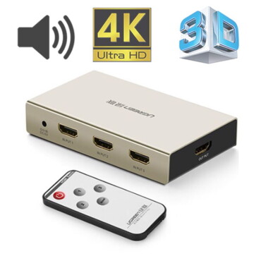 Bộ chuyển mạch HDMI 3x1 Ugreen 40278 hỗ trợ 3D 4K30Hz có điều khiển - Phụ Kiện Điện Tử Việt Nam