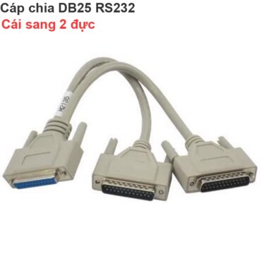 Cáp chia DB25 RS232 25 pin 1 đầu cái ra 2 đầu đực 0.3 mét - Phụ Kiện Điện Tử Việt Nam