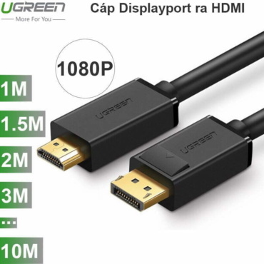 Cáp chuyển DisplayPort sang HDMI Ugreen full HD1080P UGREEN dài từ 1m-10m - Phụ Kiện Điện Tử Việt Nam