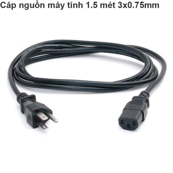 Dây nguồn C13 - Dây nguồn PC Máy tính C13 3 chấu 1.5 mét 3x0.75mm