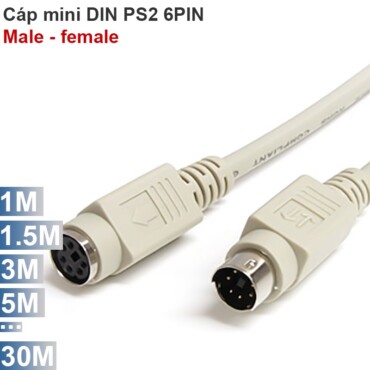 Cáp MD6 Male - Female cáp nối dài chuột bàn phím cổng PS2 1M 1.5M 3M 5M 10M ... 30M - Phụ Kiện Điện Tử Việt Nam
