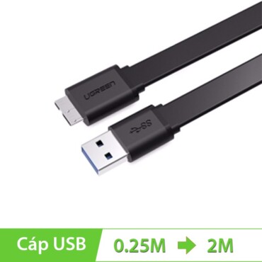 Cáp USB 3.0 to MicroB UGREEN 0.25M-2M, Cáp USB phụ kiện điện tử - Phụ Kiện Điện Tử Việt Nam