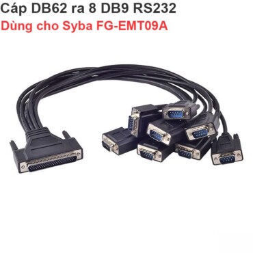 Cáp chuyển DB62 male sang 8 cổng DB9 RS232 dùng cho card PCI-E 8 cổng RS232 Syba FG-EMT09A - Phụ Kiện Điện Tử Việt Nam