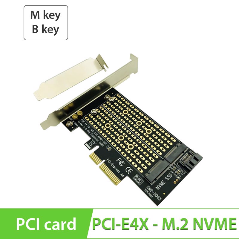 Card chuyển SSD M.2 NGFF NVMe ra PCI-E4X SSU-EM2-5003 - Hỗ trợ B, M, B&M key - Phụ Kiện Điện Tử.Com.vn Card chuyển SSD M.2 NGFF NVMe ra PCI-E4X SSU-EM2-5003 - Hỗ trợ B, M, B&M key