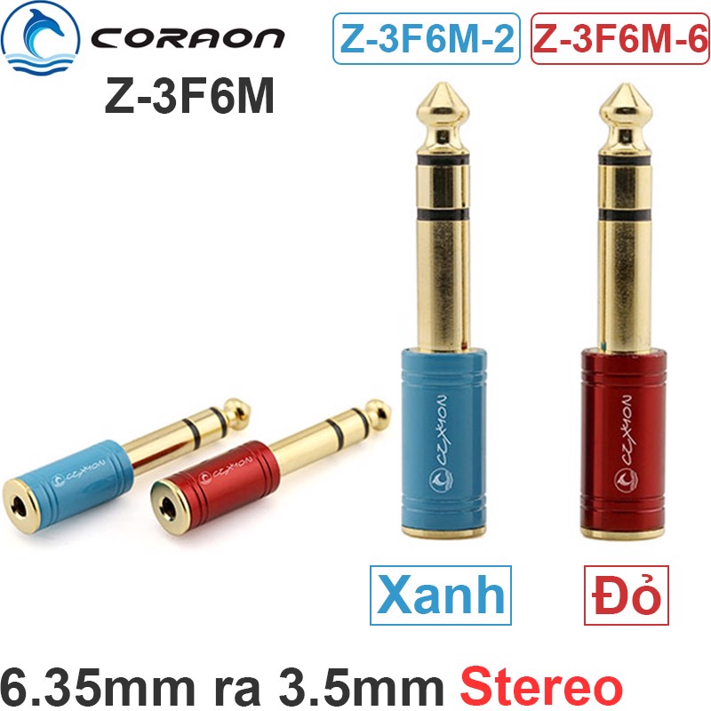 Đầu chuyển đổi Audio 6.35mm đực sang 3.5mm cái CORAON Z-3F6M - Phụ Kiện Điện Tử.Com.vn Đầu chuyển đổi Audio 6.35mm đực sang 3.5mm cái CORAON Z-3F6M