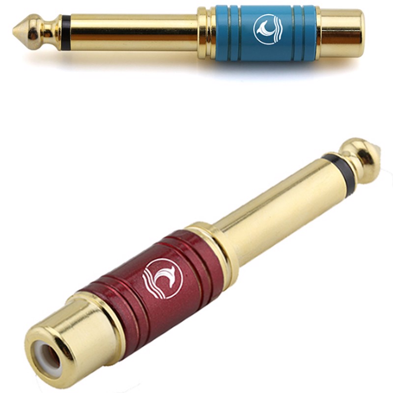 Đầu chuyển đổi audio 6.35mm đực sang AV RCA cái CORAON C-210