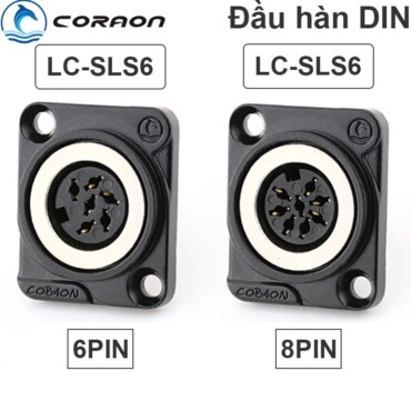 Đầu hàn cổng DIN 6 và DIN 8 pin female gắn vào ổ cắm Coraon LC-SLS6 LC-SLS8 - Phụ Kiện Điện Tử Việt Nam