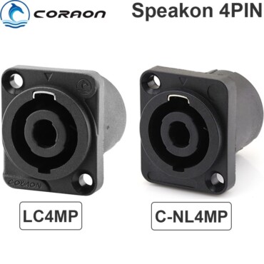 Đầu hàn cổng cắm loa 4 lõi Speakon female gắn trên bảng điều khiển lắp âm tường âm sàn Coraon C-NL4MP LC4MP - Phụ Kiện Điện Tử Việt Nam