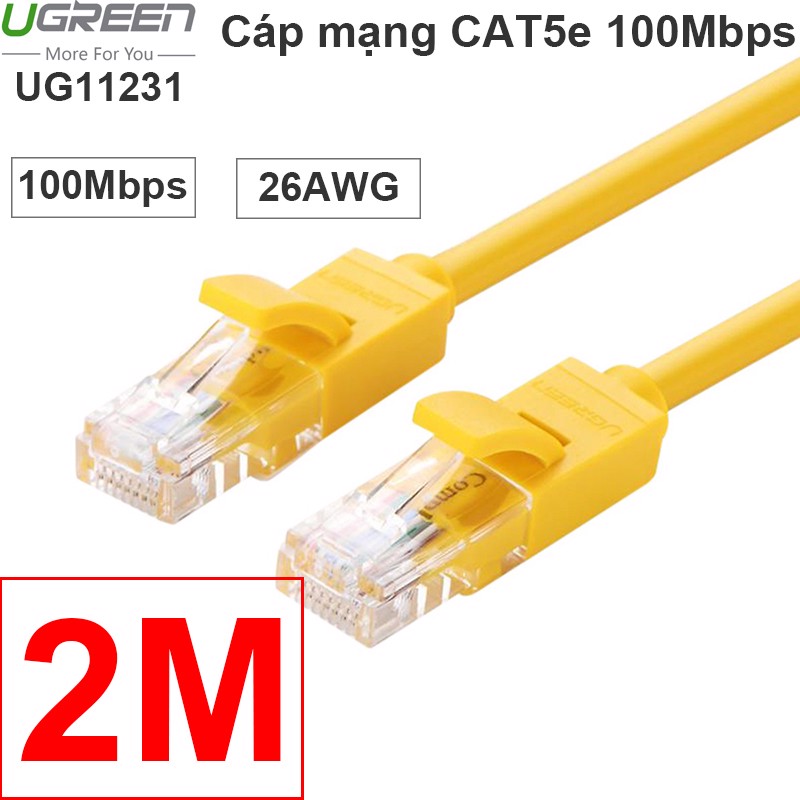 Cáp mạng LAN CAT5E Ugreen 1M | 2M | 3M | 5M tốc độ đạt 1Gbps