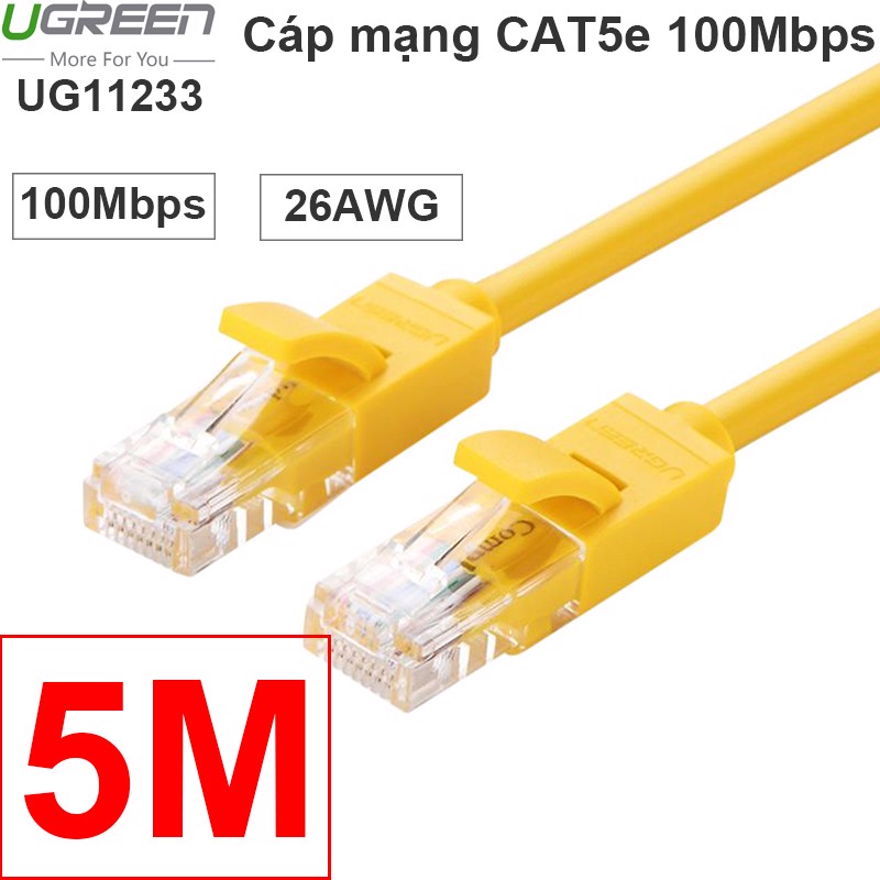 Cáp mạng LAN CAT5E Ugreen 1M | 2M | 3M | 5M tốc độ đạt 1Gbps