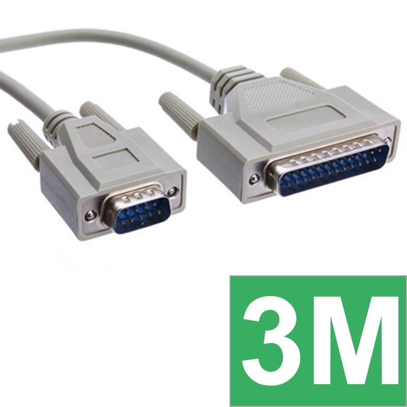 Dây cáp chuyển DB9 đực sang DB25 đực 1.5 mét | 3 mét