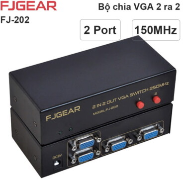 Bộ chia màn hình VGA 2 ra 2 250MHz FJGEAR FJ-202 - Phụ Kiện Điện Tử Việt Nam