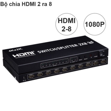 Bộ chia HDMI 2 vào 8 ra full HD 1080P có điều khiển - Phụ Kiện Điện Tử Việt Nam
