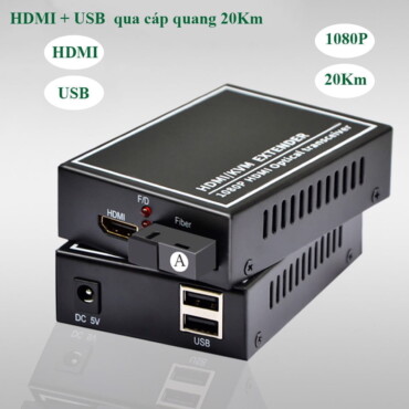 Bộ khuếch đại kéo dài tín hiệu HDMI qua cáp quang full HD1080P 20Km có USB KVM - Phụ Kiện Điện Tử Việt Nam