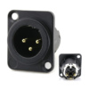 Đầu hàn cổng XLR Male gắn trên tường bảng điều khiển Coraon LC3MD-W LC3MD-B - Nhân cắm XLR 3PIN cổng đực Màu đen I LC3MD-W