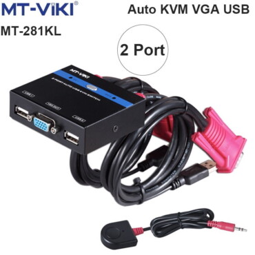 Auto KVM Switch VGA USB 2 port chuyển mạch 2 CPU ra 1 màn hình VGA kèm cáp MT-VIKI MT-281KL - Phụ Kiện Điện Tử Việt Nam