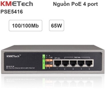 Switch PoE 5 Port (1 Data in+ 4 Data PoE Out) KMETech PSE5416 - Phụ Kiện Điện Tử Việt Nam