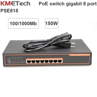 Switch 8 Port POE 10/100/1000Mbps KMETech PSE818 công suất 150W - Phụ Kiện Điện Tử Việt Nam