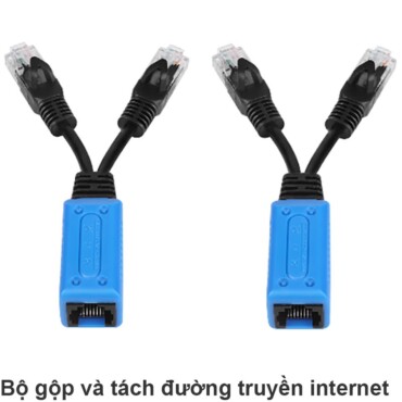 Thiết bị gộp 2 đường internet vào 1 dây mạng và tách thành 2 - Bộ gộp cáp mạng 2 vào 1 RJ45 Splitter uPoE - Phụ Kiện Điện Tử Việt Nam