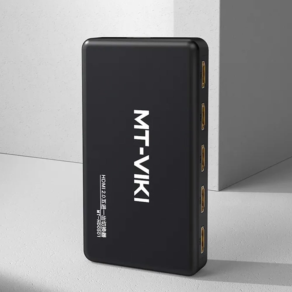 Bộ chuyển mạch Switch HDMI 5 vào 1 ra chuẩn 2.0 hỗ trợ 4k@60Hz MT-Viki MT-HD0501