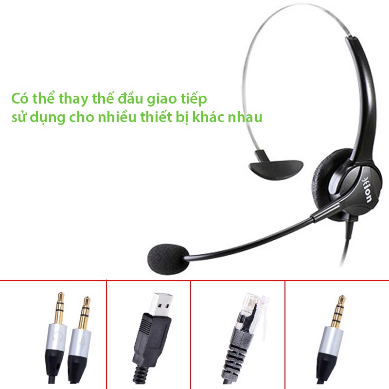 Tai nghe + mic Hion For600 đàm thoại chăm sóc khách hàng chân cắm 3.5mm