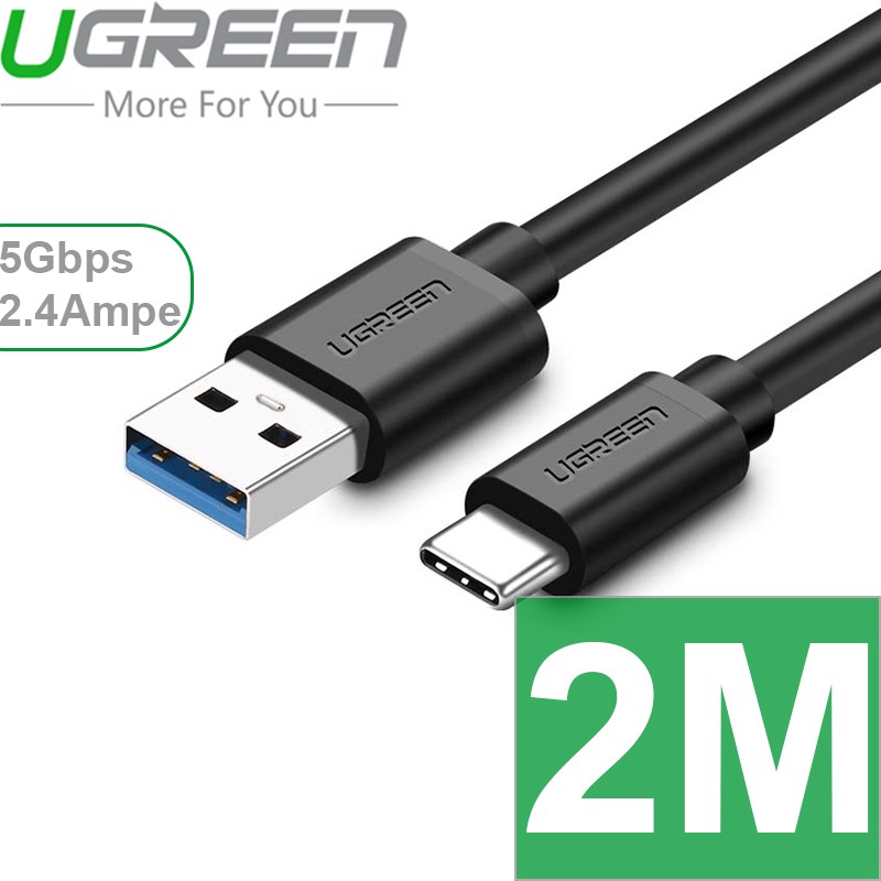 Cáp USB-C 3.0 hỗ trợ sạc nhanh Gen 1 5Gbps UGREEN dài 0.25M | 0.5M | 1M | 1.5M | 2M