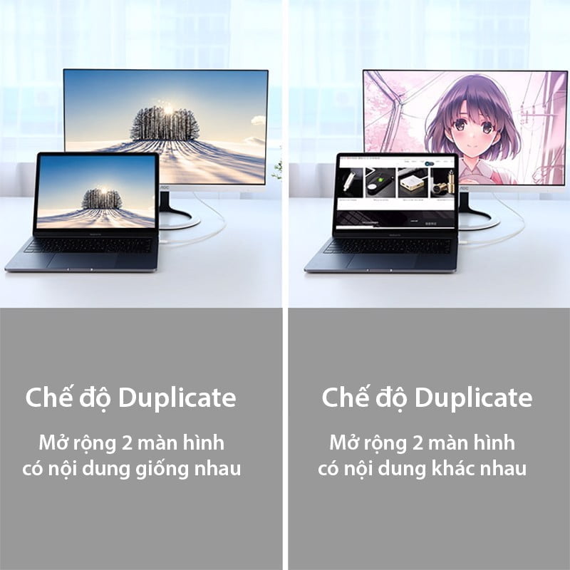 Dây cáp chuyển USB-C ra Displayport 4K60Hz 1.5 mét Ugreen 40420