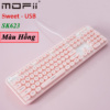 Bàn phím giả cơ full size có dây Mofii Sweet SK623 - Wired keyboard - Hồng
