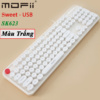 Bàn phím giả cơ full size có dây Mofii Sweet SK623 - Wired keyboard - Trắng