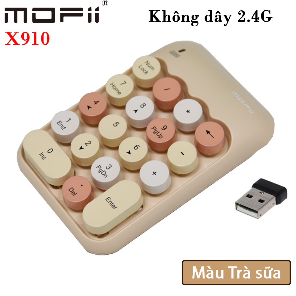 Bàn phím số không dây Mofii X910 - Màu trà sữa