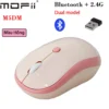 Chuột không dây Mofii 2.4G có buetooth M5DM - Hồng