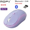 Chuột không dây Mofii 2.4G có buetooth M5DM - Tím