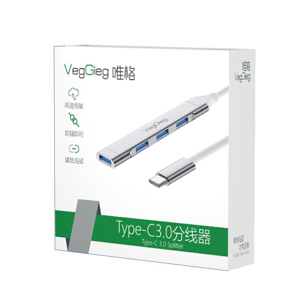 Bộ Chia USB type C ra 4 Cổng USB 3.0 Chính Hãng Veggieg V-K303