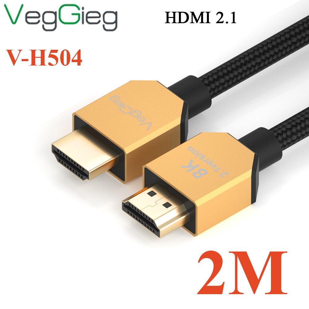 Cáp HDMI V2.1 cao cấp chuẩn 8K@60Hz  HDR VegGieg 1.5M, 2M, 3M, 5M
