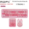 Bàn phím chuột không dây 3 trong 1 hình thỏ Kute chính hãng Mofii SMK676683M3AG - Hồng