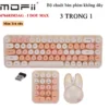 Bàn phím chuột không dây 3 trong 1 hình thỏ Kute chính hãng Mofii SMK676683M3AG - Trà Sữa