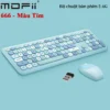 Bộ bàn phím chuột không dây mofii 666 phối nhiều màu dễ thương - Xanh Blue