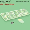 Bộ bàn phím chuột không dây mofii 666 phối nhiều màu dễ thương - Xanh Green