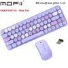Bàn phím chuột không dây Mofii SMK676367AG phối nhiều màu dễ thương - Tím