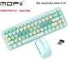 Bàn phím chuột không dây Mofii SMK676367AG phối nhiều màu dễ thương - Xanh Blue