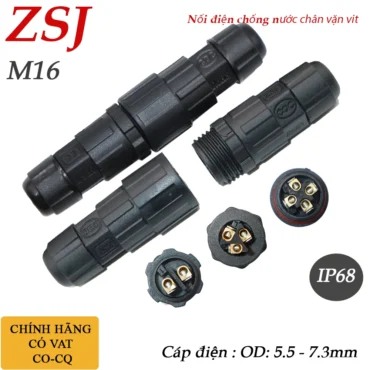 Đầu cút nối dây điện chống nước chuẩn IP68 chính hãng ZSJ M16 - Phụ Kiện Điện Tử Việt Nam