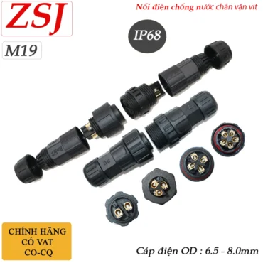Cút nối dây điện chống nước IP68 chính hãng ZSJ M19 - Phụ Kiện Điện Tử Việt Nam