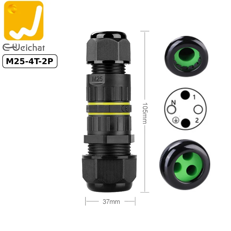 Đầu chia điện 3 nhánh chống nước IP68 E-Weichat EW-M25-4T