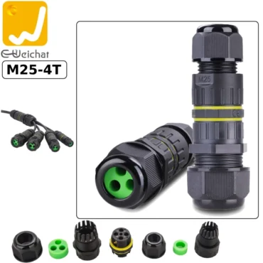 Đầu chia điện 3 nhánh chống nước IP68 E-Weichat EW-M25-4T