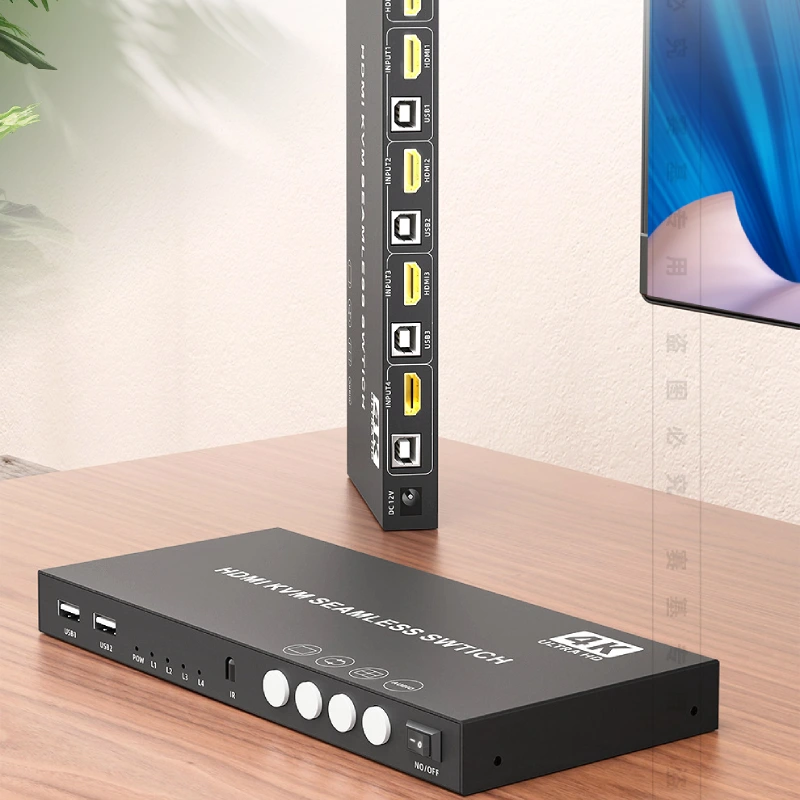 Bộ gộp HDMI 4K KVM Multi Viewer 4 vào 1 ra với nhiều chế độ hiển thị khác nhau