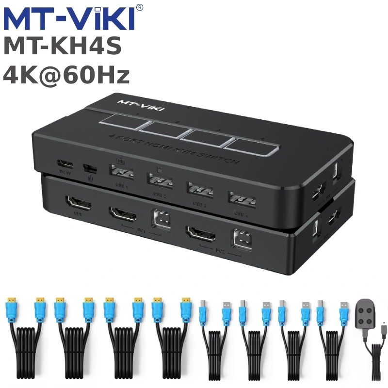 Bộ chuyển mạch HDMI 4k KVM Switch 4 ra 1 cổng MT-KH4
